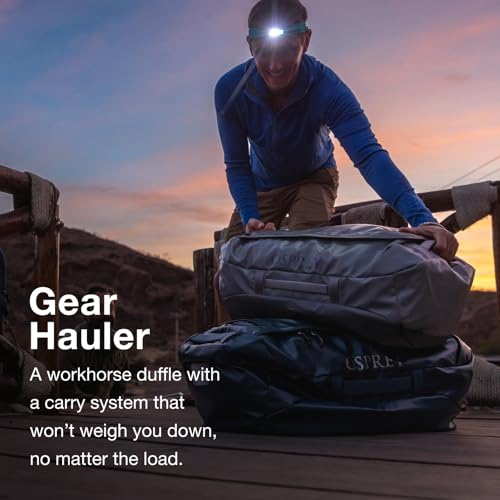 Osprey Transporter Lightweight Travel Duffel Bag - Extra Large Water Resistant Durable Gear Bag for Men and Women - color: Mystery White-moody Burgundy, style: 65l
