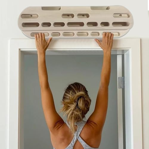 PUCHEN Climbing Board, Portable Rock Climbing Training Hangboard, Climbing Board for Doorway, Finger Grip Strengthener Trainer with Edges and Pockets, Includes Finger File