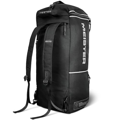 Meister Vented Convertible Duffel/Backpack Gym Bag - Ideal Carry-On | Built for athletes with dual mesh ventilation and ultra-durable construction for training, travel and everyday use - color: V2.0 Black