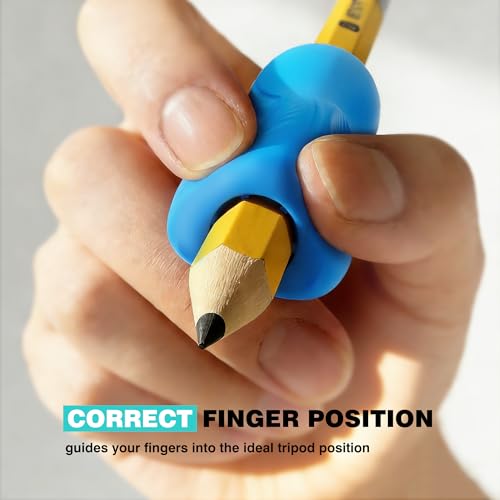 ELETIUO 6-Pack Pencil Grips,Ergonomic Triangular Design with Guiding Grooves Corrects Grip,Soft Silicone & Non-Slip Texture,Universal Fit for Kids&Adults Left/Right Handed Writing,Drawing