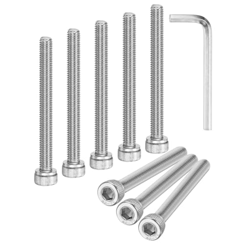 M METERXITY 20-Pack M5 x 65mm Socket Head Cap Screws, 304 Stainless Steel Hex Machine Bolts, Allen Socket Drive Screw with Hex Wrench for Repair/DIY, Fully Threaded Fasteners Kit [Silver] - size: M5 x 65mm