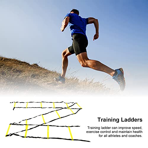 Agility Speed Training Equipment, Fixed Footwork Trainer for Soccer, Football, Fitness and Athletic Drills, 7 Meter, 14 Rung - color: Yellow
