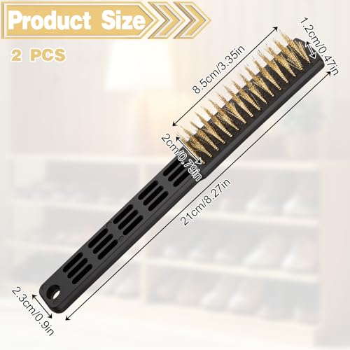2 Pcs Bowling Accessories Bowling Shoe Brush, Remove Dust Grit, Heavy Duty Wire Brush, Improve The Slide of The Shoe Outdoor Shoes Cleaning Brushes for Shoes, Sliders, Golf Cleats and Boots