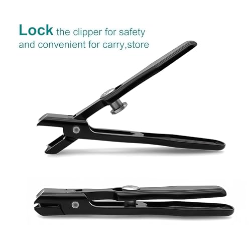 Nail Clippers with Wide Jaw, Safety Lock & Clippings Catcher, Great for Men Seniors Thick Toenails & Fingernail, No Splash Heavy Duty Stainless Steel Sharp Nail Cutter for Women, Black - color: Black