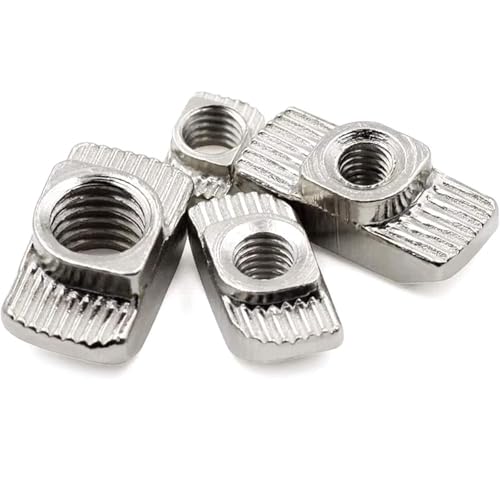 50 Pcs 3030 Series M4 T Nuts, T Slot Nut Hammer Head Fastener Nut, Nickel Plated Carbon Steel Nut for European Aluminum Profile,Drop in T Slot Nuts Assortment Kit(30-M4) - size: 30-M4(50 Pcs）