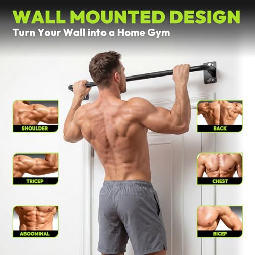 HANDBODE Wall Mounted Pull Up Bar for Doorway, 52''/36'' Chin Up Bar | 500 lb Capacity, Thickened Steel Construction, Joist Mounted - color: 36“ doorway pull up bar