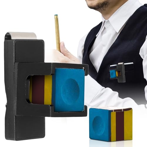 flexman Billiard Chalk Holder, Aluminum Universal Dry Oil Pool Cue Chalk Holder with Magnetic Belt Clip, Professional Snooker Billiard Accessories - color: Black