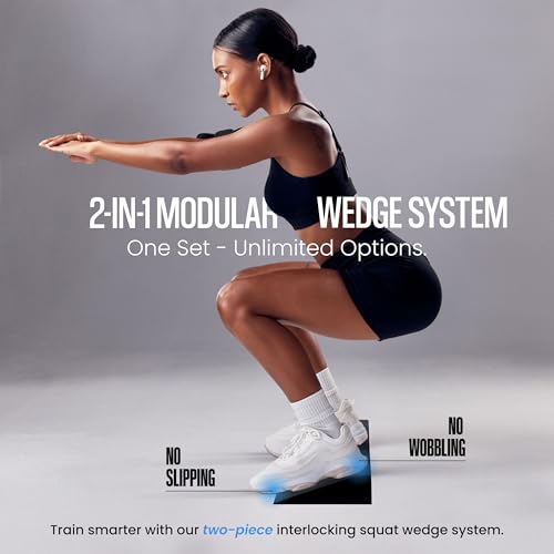 Squat Wedge Block – 2-in-1 Heel Elevated Slant Board for Squats & Calf Raises – Lightweight, Non-Slip EVA, Portable Workout Wedge for Strength & Recovery