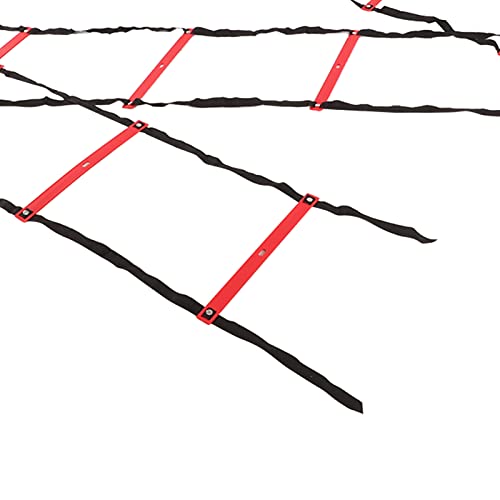 banapoy 7M Agility Ladder, 14 Rung Fixed Distance Speed Training Equipment with Angle Marks for Soccer Football Fitness Coaches and Athletes - color: Red
