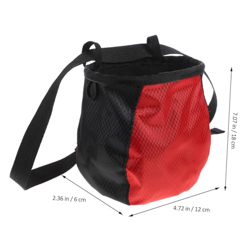 Adjustable Waist Outdoor Anti-Slip Chalk Powder Storage Pouch for Bouldering Training Climbing Red Black