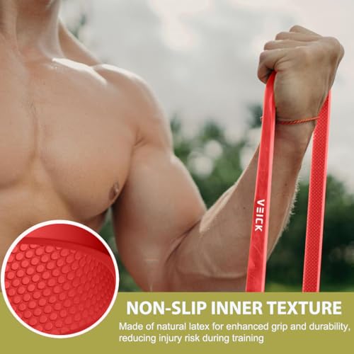 VEICK Pull Up Assist Resistance Bands for Home Gym | 100% Natural Latex, Non Slip Leather Texture, Space Saving, Versatile for Full Body Training, Home Gym - color: Purple/Black/Red/Yellow Set of 4 (0.3-1.1in)