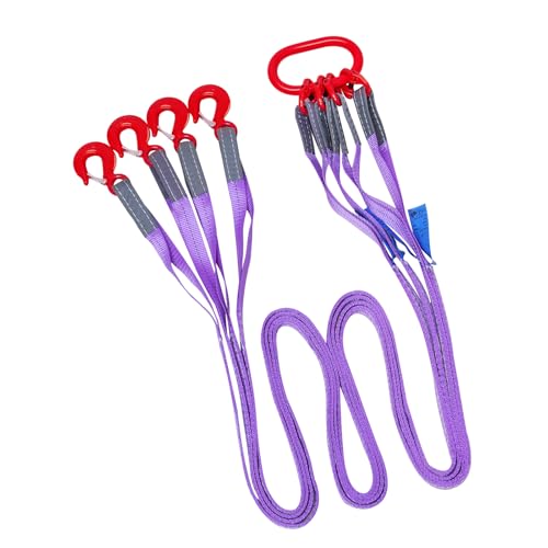 10ft (3m) Polyester Lifting Sling with G80 Hooks and Rings – 4 Ton Capacity, 6:1 Safety Factor, Heat Treated and Painted, Heavy Duty, Ideal for Construction and Industrial Lifting