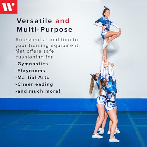 We Sell Mats Bifolding Gymnastics Crash Landing Mat Pad, Safety for Tumbling, Back Handspring Training and Cheerleading - color: Blue, size: 4 ft x 8 ft x 4 Inch
