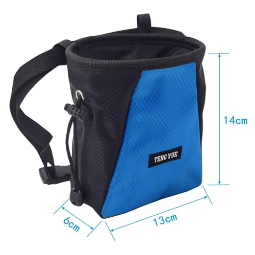 harayaa Chalk Bag Lightweight Adjustable Drawstring Pouch Non Slip Climbing Storage Resistant PVC Cloth Reusable Organizer Suitable for Bouldering - color: Black