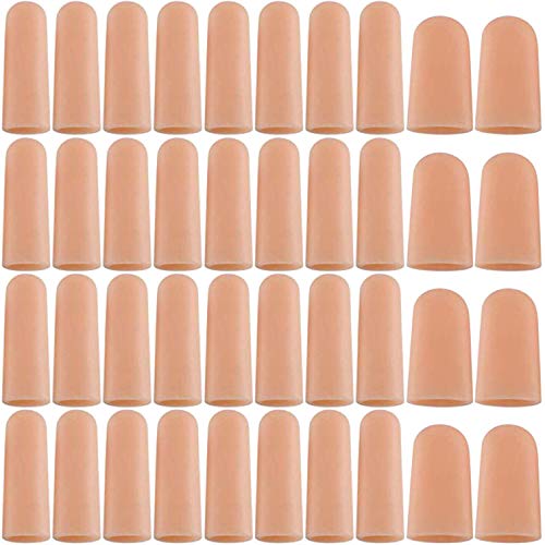 ANCIRS 40pcs Gel Finger Support Protector Gloves, 2 Sizes, Nude - size: 40 Count (Pack of 1)