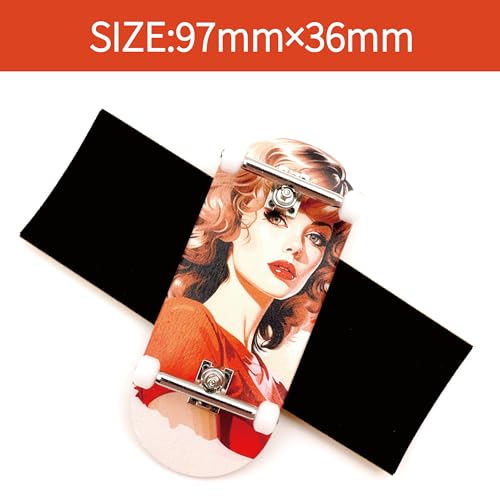 36mm Pro Fingerboard with Wooden Finger Skateboard Deck Upgraded Finger Board Trucks Street Shape Bearing Wheels (Girl) - color: Girl