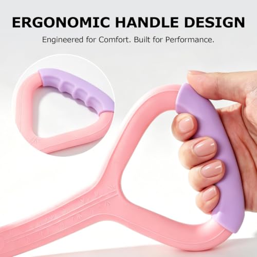 Figure 8 Resistance Band with Handles, Elastic Bands for Working Out,Arm,Back,Shoulder Training Elastic Ropes - color: Pink/Purple/Gray