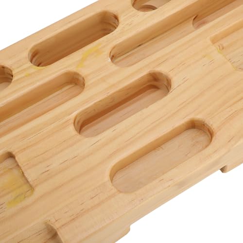 Yosoo Health Gear Training Hang Board Solid Wood Various Grip Hole Enhanced Strength Exercise Compact Climbing Finger Wooden with Adjustable Depths, Strengthener, Forearm Exerciser