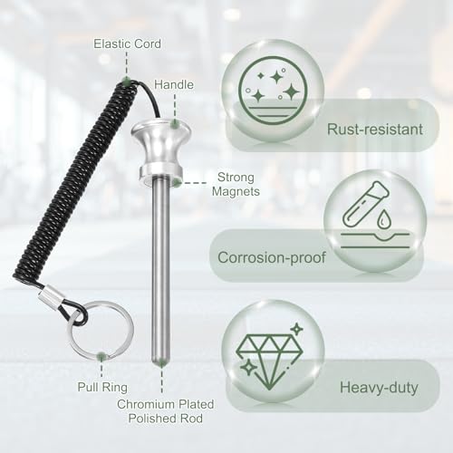 Weight Stack Pin, Weight Gym Pin Strength Training Equipment Replacement with Pull Rope for Commercial Home - color: Silver, size: 0.4 x 3.9 Inch