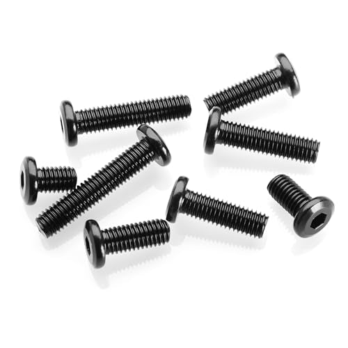 Mywish M10 x 30mm 20Pcs Flat Head Hex Socket Cap Screws Bolts, 304 Stainless Steel Furniture Bolts Full Thread & Hex Spanner, Black Oxide - color: Black-M10, size: 30mm