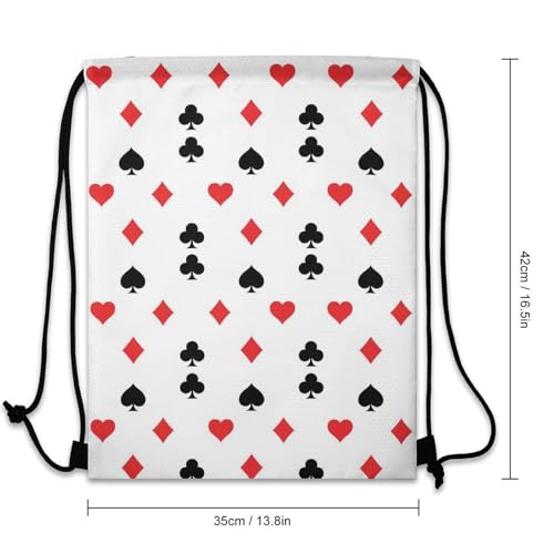 Waterproof Drawstring Bag Gym Sack Sports Backpack for Hiking Swimming Beach Yoga Gear Lightweight Unisex, Casino Poker Pattern Bags - color: Picture (22)