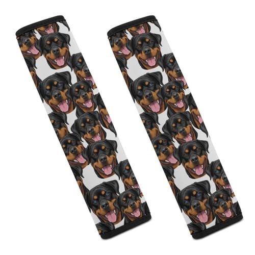 2 Pack Universal Fit Car Seat Belt Pad for Adult Use, All Vehicles, Rottweiler Dogs Seat Belt Covers Cushion, Anti-Slip Pad - color: Pattern 314
