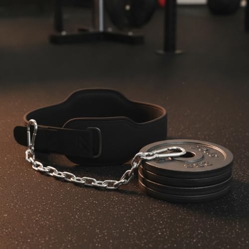 Home Gym Pull Up Station Accessory: Weighted Dip Belt with Heavy Duty Iron Chain for Strength Training - size: 3.94 x 3.15 x 1.18 in