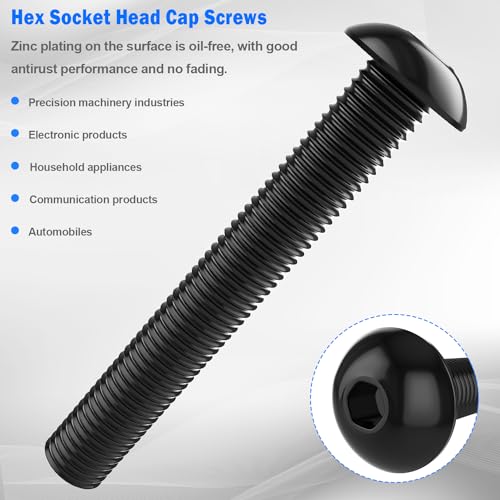 mxuteuk 420PCS M3 Screws,M3x30/35/40/45/50mm Button Head Socket Cap Screws Bolts Nuts Kit,10.9 Grade Alloy Steel M3 Bolts with Hex Wrench - size: 420PCS M3 x 30/35/40/45/50mm, style: Hex Socket Button Head