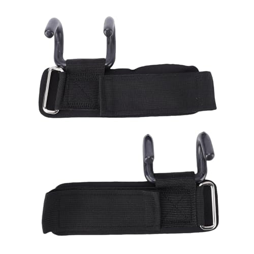 Weight Lifting Hook, 330lbs Load Bearing Fitness Wrist Strap Hand Grip Support with Adjustable Rubber Dipped Metal Hook, for Deadlift Pull Up Horizontal Bar Training