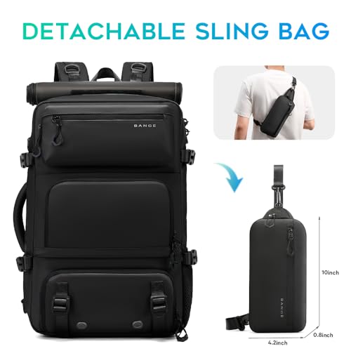 FUTURE AESTHEICS Travel backpack Carry-on Travel Backpack For Women Men Flight Approved Business Weekender Overnight Waterproof Daypack (Black) - color: Black