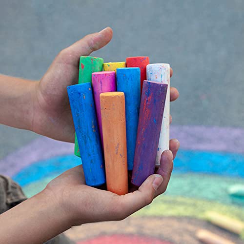 Keebor Washable Jumbo Sidewalk Chalk, 54 Pcs, 8 Colors | Outdoor Chalk for Sidewalk, Playground, Chalkboard & Blackboard Painting