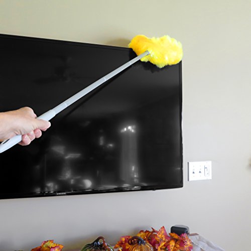 Evelots Ceiling Fan Blade Brush Cleaner - Long Extension Pole - Brush Both Sides at the Same Time - Scratch Resistant Microfiber Feather Cobweb Duster - Extra Long with Reach up to 9 Feet - style: 1 Unit - Up to 9 Feet Reach