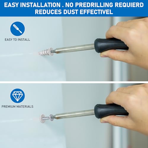 Self Drilling Drywall Anchors, 84PCS Heavy Duty Dry Wall Anchors and Screws Kit for Hanging Sheetrock, 42 Self-Tapping Plastic Drywall Hangers 42 Sheet Rock Screws - size: 1size-42pcs