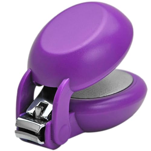 HARAC Special Needs Nail Clippers for Arthritic Hands, Senior and Kids, Adapted Nail Clipper for Fingernail and Thick Toenail, Made in Japan (Purple) - color: Purple