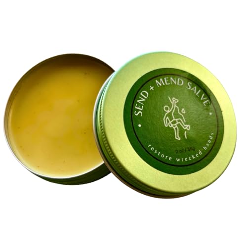 Send + Mend Climber's Hand Salve - Rock Climbing Gifts - Moisturizing Balm for Bouldering, Lifting & Gymnastics Hands - 2 oz