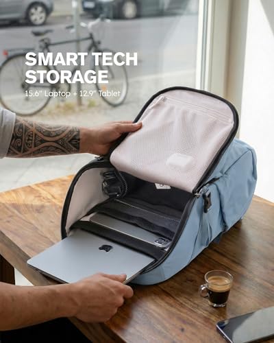 Tolaccea Daypack Backpacks Carry On 30L, Travel Backpack with Waterproof Zippers, Flight Approved Hand Luggage Casual Backpack for Men Women, Durable Bag for Work Business College, Fits 15.6" Laptop - color: Sky Mist