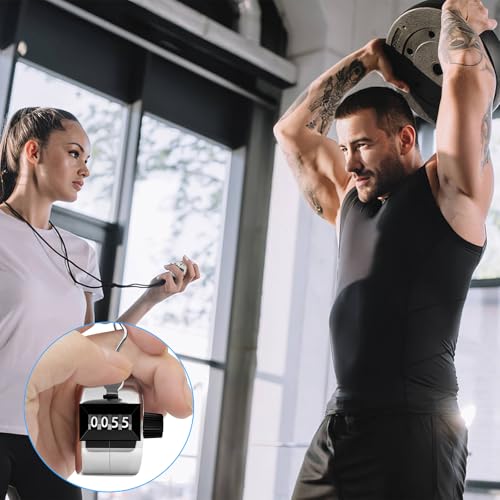 Decymis 2 Pack Clicker Counter, Metal Hand Tally Counter Clicker, Silver | 4 Digit Mechanical Palm Click Counter for Counting Numbers, Coaching, Sports Events