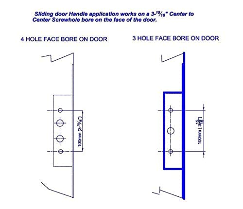 Rockwell Security Euro-Charlotte Sliding Glass Door Handlein White Finish fits 3-15/16" Screwholes and Fits Up to 1-3/4" Thick Doors - color: White