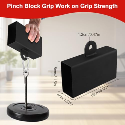 Block Strength Set, Workout Climbing Power Grip, Hand Grip Tool For Cable Machine, Forearm Finger Exerciser With Loading Pin, Strengthener Equipment Climbing Training - color: Square 8x4cm