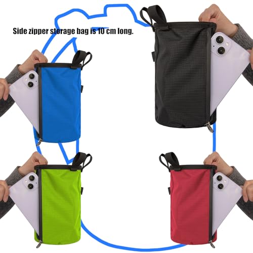 Rock Climbing Chalk Bag & Zippers Pockets Adjustable Bouldering Chalk Bag Bucket for Gym Climbing Gymnastic Bouldering Bucket - color: Willow Green