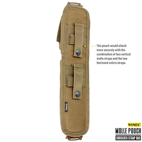WYNEX Tactical Molle Accessory Pouch, Backpack Shoulder Strap Bag Shoulder Tape Additional Bag Multifunctional Hunting Tools Pouch - color: Khaki (upgraded) - 2 Packs