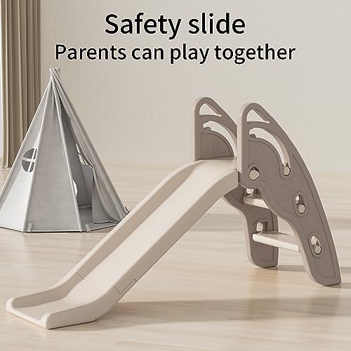 Toddler Slide Large Play Climber Slide PlaySet with Extra Long Slipping Slope Indoor Slide Kids Slide Toddler Playground Toddler Slide Outdoor Toys for Toddlers (Brown) - color: Brown