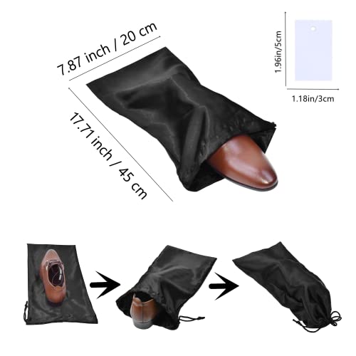 GONGKANGYUAN 4 Pack Shoe Bags for Travel Satin Fabric Shoe Bag with Drawstring for Men Women Travel Protecting Storing Shoes - color: Black