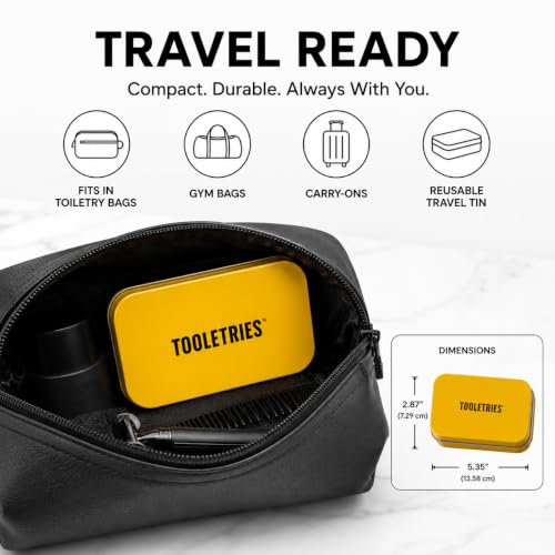 TOOLETRIES Premium Nail Clipper Kit with Travel Tin - Black | Premium grooming kit featuring stainless steel finger & toenail clippers in a reusable tin: for home, travel & gifting.