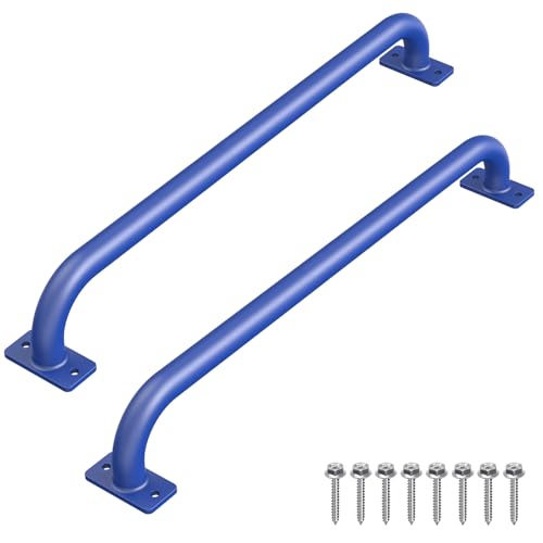 SELEWARE 30" Blue Playground Ladder Handle Metal Playset Handles Grab Bars | 500LB 2Pcs Heavy Duty Steel Kids Playground Handles for Indoor/Outdoor Ladder Handrail Swing Set Treehouse Rock Climbing Wall - color: D: 30"-2 Pcs-blue