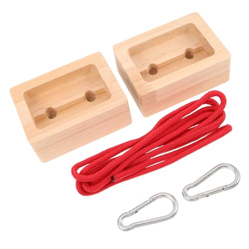 Happyyami 2pcs Wooden Climbing Hangboard for Rock Climbing Training, Portable Fingerboard with Easy Installation, Enhances Finger Strength for Indoor and Outdoor Fitness Routines