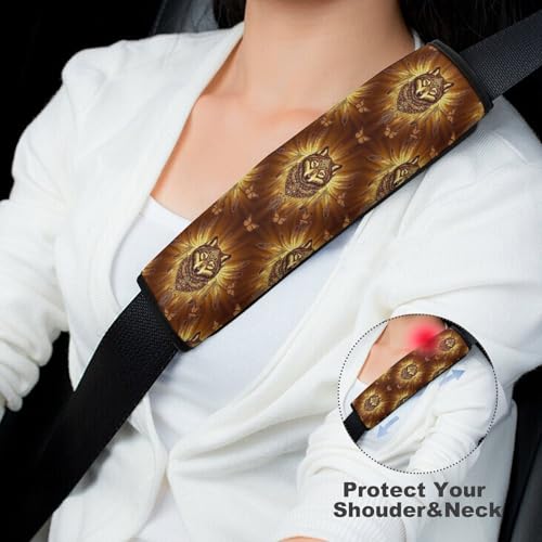 2 Pack Indian Wolf Wolves Car Seat Belt Pad Breathable Shoulder Harness Cover for Adult Use, Stroller Pushchair High Chair, Pressure Relief - color: Pattern 589
