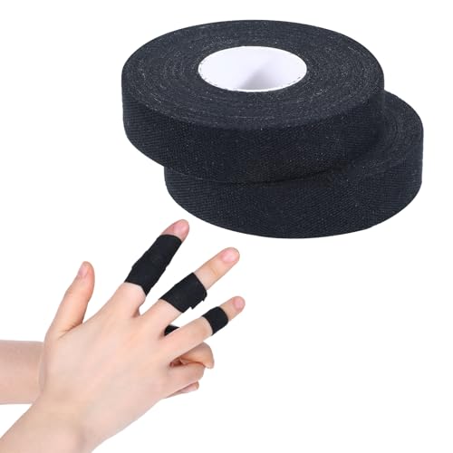 2 Rolls Finger Tape, Extra Strong Adhesive 0.6-Inch x 32-feet Athletic Tape for Fingers, Hands, & Toes, Rock Climbing Tape, Skin-Friendly Sports Tape for Outdoor Sports Climbing Football (Black)
