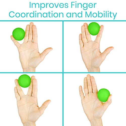 Vive Squeeze Balls for Hand Therapy, Exercise, Arthritis (w/Rehab Video App) - Grip Strengthener Occupational Equipment for Finger, Wrist, Carpal Tunnel, Pain Relief