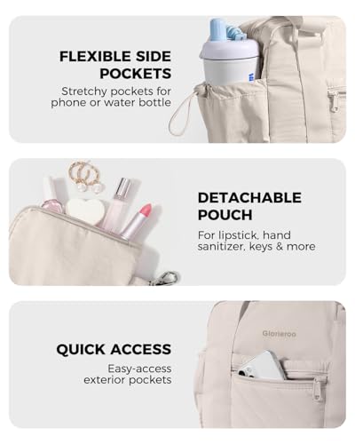 Small Gym Bag for Women - Duffle Weekender Work Duffel Carry on Tote Bag | Puffer Yoga Mat Holder Wet Compartment Coin Purse BPA-Free - color: Khaki